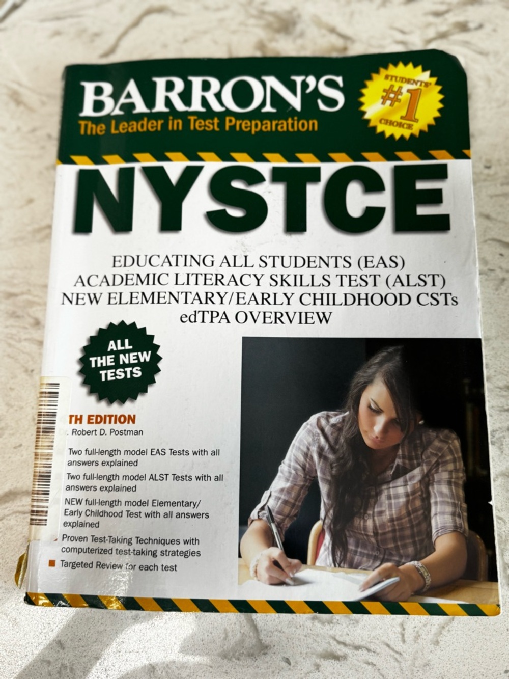 Barron's NYSTCE Test Prep Book - Green and White